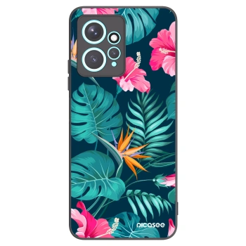 Picasee silikonový černý obal pro Xiaomi Redmi Note 12 4G - Pink Monstera