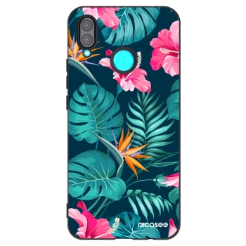Picasee silikonový černý obal pro Huawei Nova 3 - Pink Monstera
