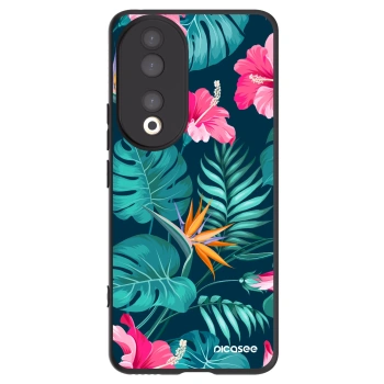 Picasee silikonový černý obal pro Honor 90 5G - Pink Monstera