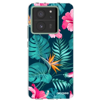 Picasee silikonový průhledný obal pro Xiaomi 13T - Pink Monstera