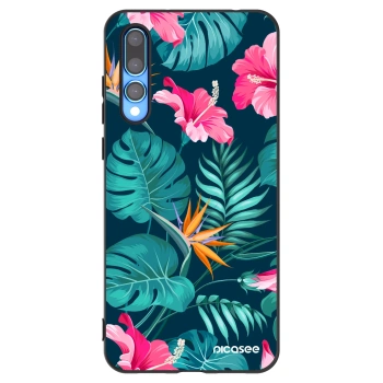 Picasee silikonový černý obal pro Huawei P20 Pro - Pink Monstera