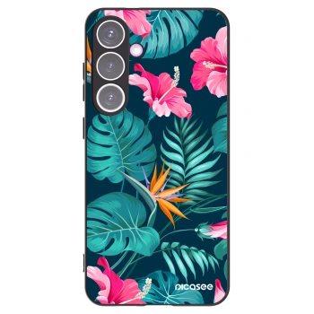 Picasee silikonový černý obal pro Samsung Galaxy S24+ S926B 5G - Pink Monstera