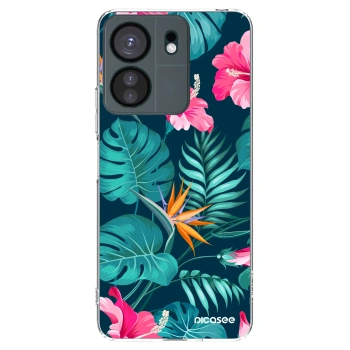 Picasee silikonový průhledný obal pro Xiaomi Redmi 13C 4G - Pink Monstera