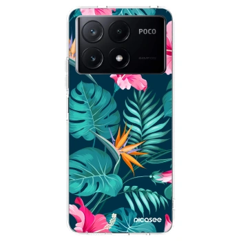 Picasee silikonový průhledný obal pro Xiaomi Poco X6 Pro - Pink Monstera