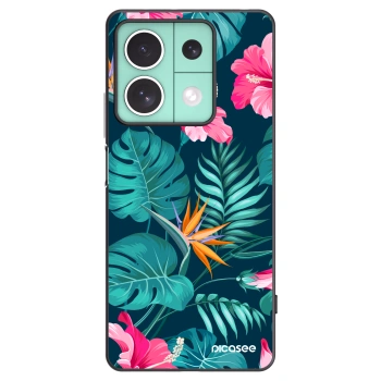 Picasee silikonový černý obal pro Xiaomi Redmi Note 13 5G - Pink Monstera