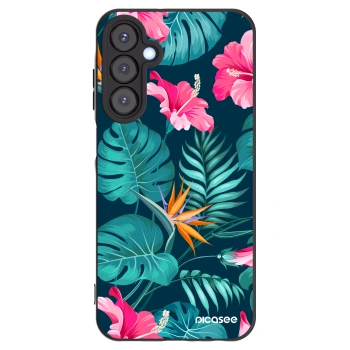 Picasee silikonový černý obal pro Samsung Galaxy A25 A256B 5G - Pink Monstera
