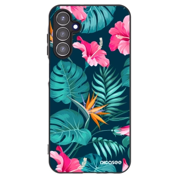 Picasee silikonový černý obal pro Samsung Galaxy A15 A155F 4G - Pink Monstera