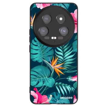 Picasee silikonový černý obal pro Xiaomi 14 Ultra - Pink Monstera