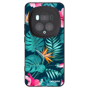 Picasee silikonový černý obal pro Honor Magic6 Pro - Pink Monstera