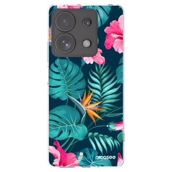 Picasee silikonový průhledný obal pro Xiaomi Redmi Note 13 Pro 4G - Pink Monstera