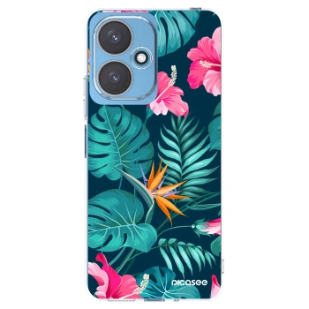 Picasee silikonový průhledný obal pro Xiaomi Redmi 13C 5G - Pink Monstera