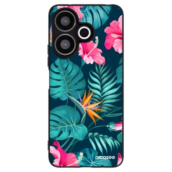 Picasee silikonový černý obal pro Xiaomi Redmi 13 4G - Pink Monstera