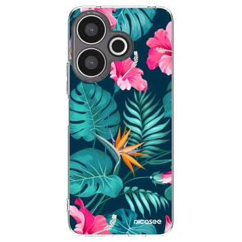 Picasee silikonový průhledný obal pro Xiaomi Redmi 13 4G - Pink Monstera