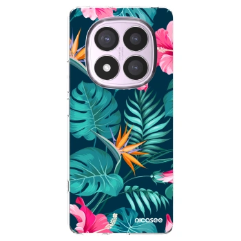 Picasee silikonový průhledný obal pro Xiaomi Redmi Note 14 Pro 5G - Pink Monstera