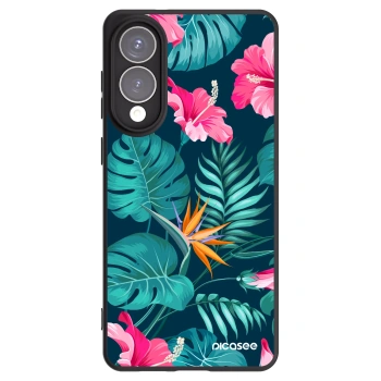 Picasee silikonový černý obal pro Samsung Galaxy S25 Edge 5G - Pink Monstera