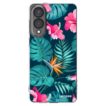 Picasee silikonový průhledný obal pro Samsung Galaxy S25 Edge 5G - Pink Monstera
