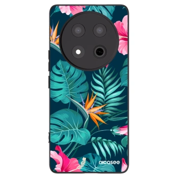 Picasee silikonový černý obal pro Honor Magic7 Lite 5G - Pink Monstera