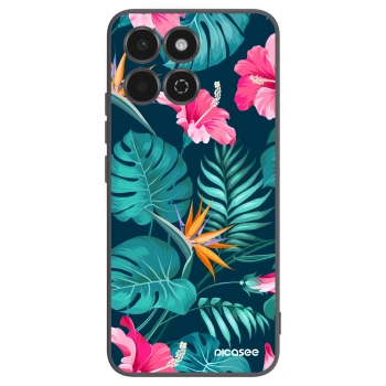 Picasee silikonový černý obal pro Honor 200 Smart 5G - Pink Monstera