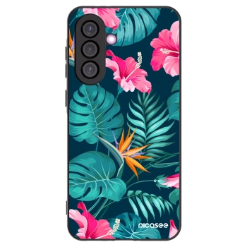 Picasee silikonový černý obal pro Samsung Galaxy A56 5G A566B - Pink Monstera
