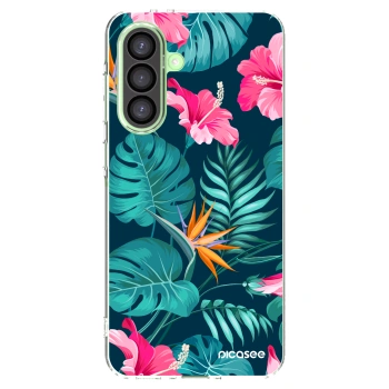 Picasee silikonový průhledný obal pro Samsung Galaxy A26 5G A266B - Pink Monstera