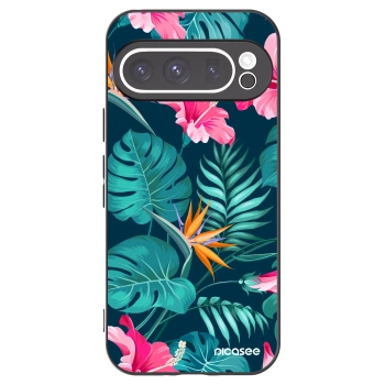 Picasee silikonový černý obal pro Google Pixel 9 Pro - Pink Monstera