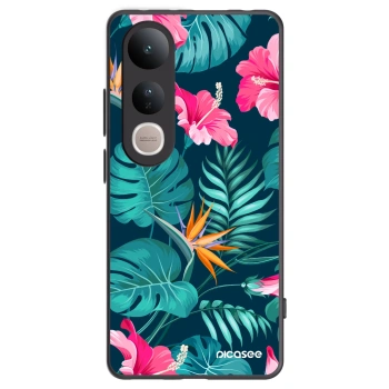Picasee silikonový černý obal pro Vivo V50 Lite 5G - Pink Monstera