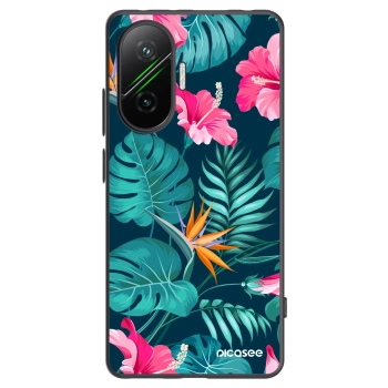 Picasee silikonový černý obal pro Xiaomi Poco F7 5G - Pink Monstera