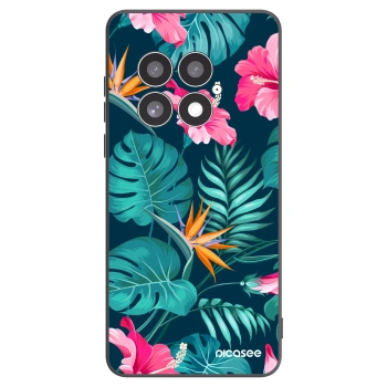 Picasee silikonový černý obal pro OnePlus 13 5G - Pink Monstera
