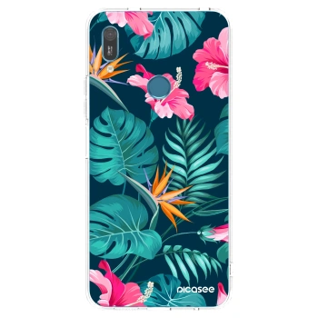 Picasee silikonový průhledný obal pro Huawei Y6 2019 - Pink Monstera
