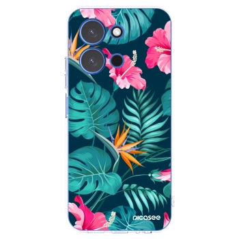 Picasee silikonový průhledný obal pro Xiaomi Redmi 15C 4G - Pink Monstera