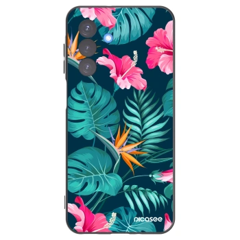 Picasee silikonový černý obal pro Samsung Galaxy A17 5G - Pink Monstera