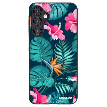 Picasee silikonový černý obal pro Samsung Galaxy A16 4G - Pink Monstera