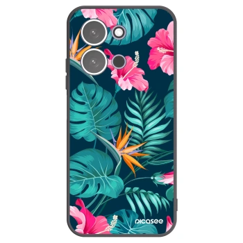 Picasee silikonový černý obal pro Xiaomi Redmi 15C 5G - Pink Monstera