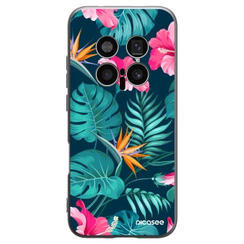 Picasee silikonový černý obal pro Honor Magic8 Pro 5G - Pink Monstera