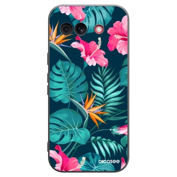 Picasee silikonový černý obal pro Google Pixel 10a - Pink Monstera