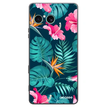 Picasee silikonový černý obal pro Sony Xperia 10 VII - Pink Monstera