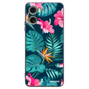 Picasee silikonový černý obal pro Motorola Moto G06 - Pink Monstera