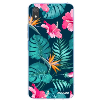 Picasee silikonový průhledný obal pro Xiaomi Redmi 7A - Pink Monstera