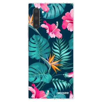 Picasee silikonový průhledný obal pro Samsung Galaxy Note 10 N970F - Pink Monstera