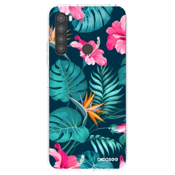 Picasee silikonový průhledný obal pro Xiaomi Redmi Note 8 - Pink Monstera