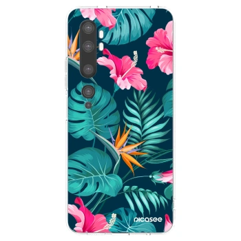 Picasee silikonový průhledný obal pro Xiaomi Mi Note 10 (Pro) - Pink Monstera