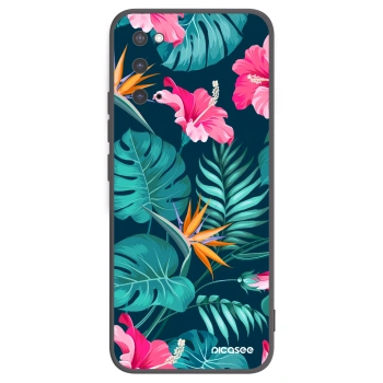 Picasee silikonový černý obal pro Samsung Galaxy S20 G980F - Pink Monstera