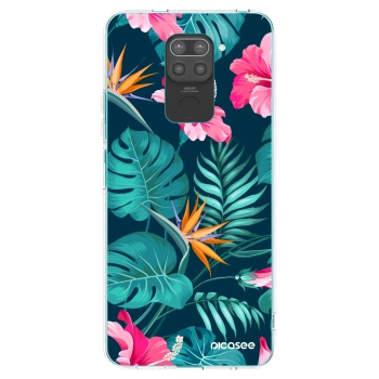 Picasee silikonový černý obal pro Xiaomi Redmi Note 9 - Pink Monstera