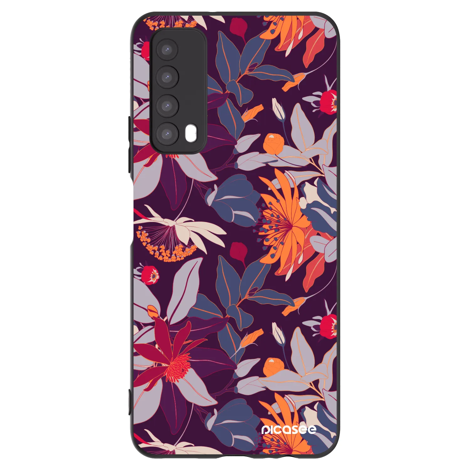Picasee silikonový černý obal pro Huawei P Smart 2021 - Purple Leaf