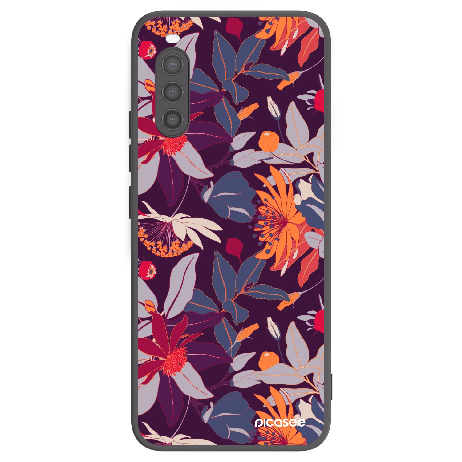 Picasee silikonový černý obal pro Sony Xperia 10 II - Purple Leaf
