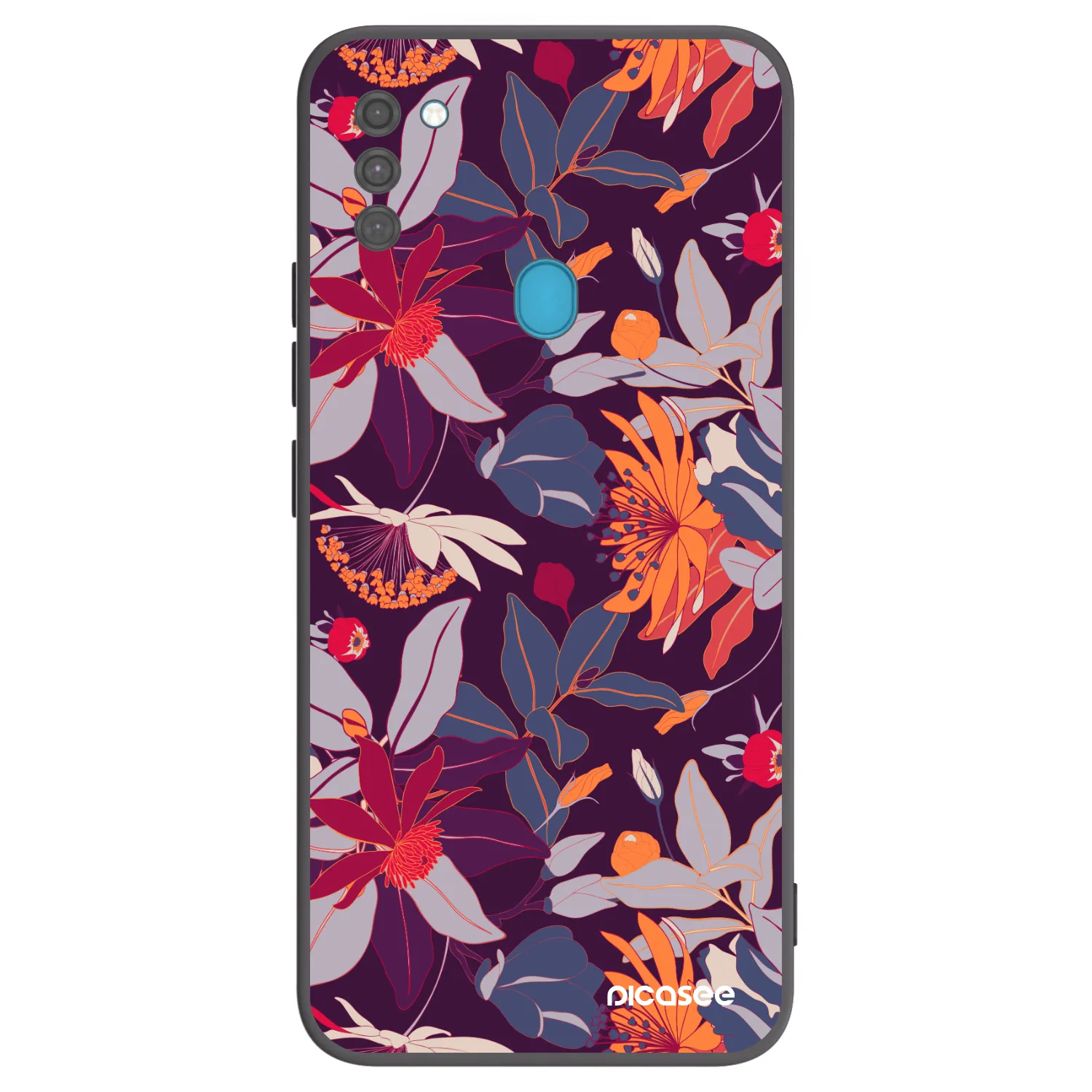 Picasee silikonový černý obal pro Samsung Galaxy M11 - Purple Leaf