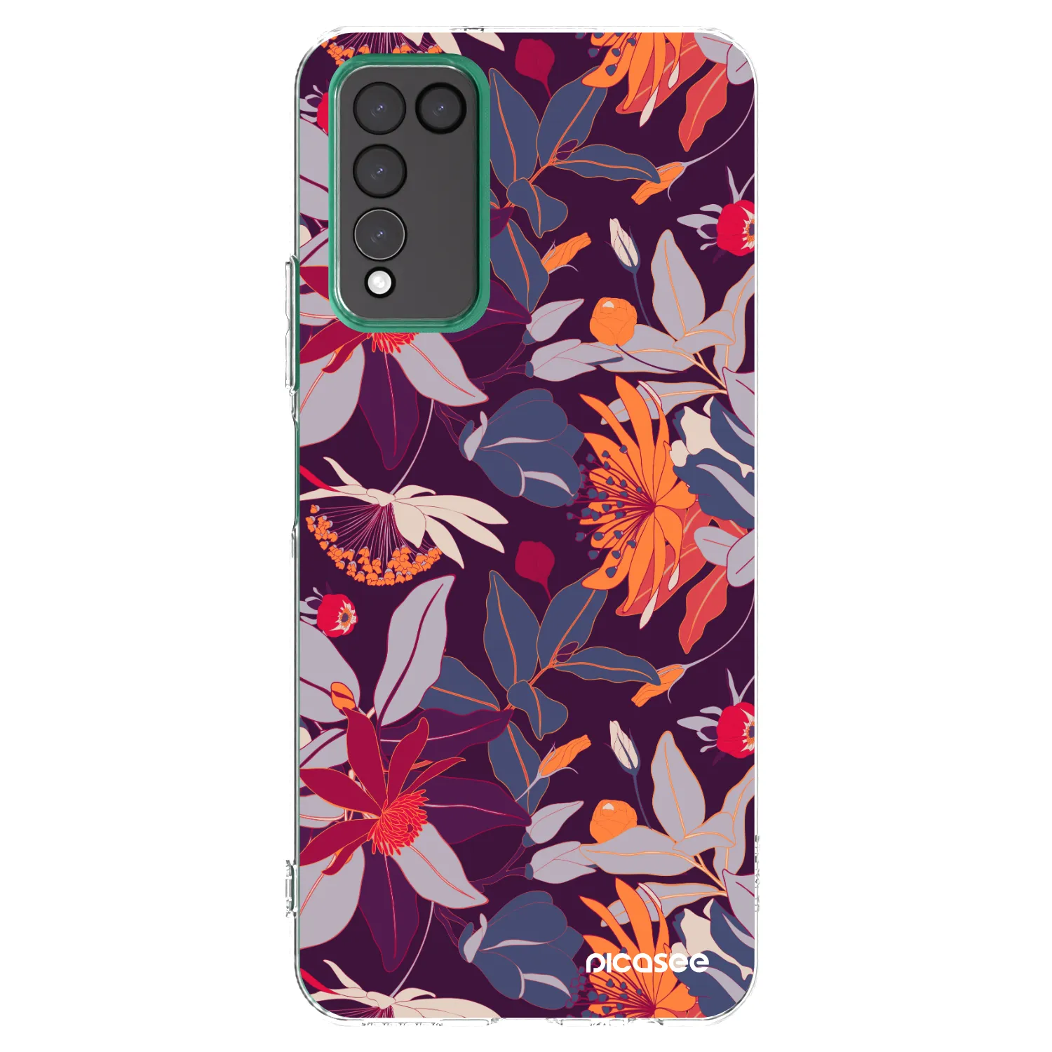 Picasee silikonový průhledný obal pro Honor 10X Lite - Purple Leaf