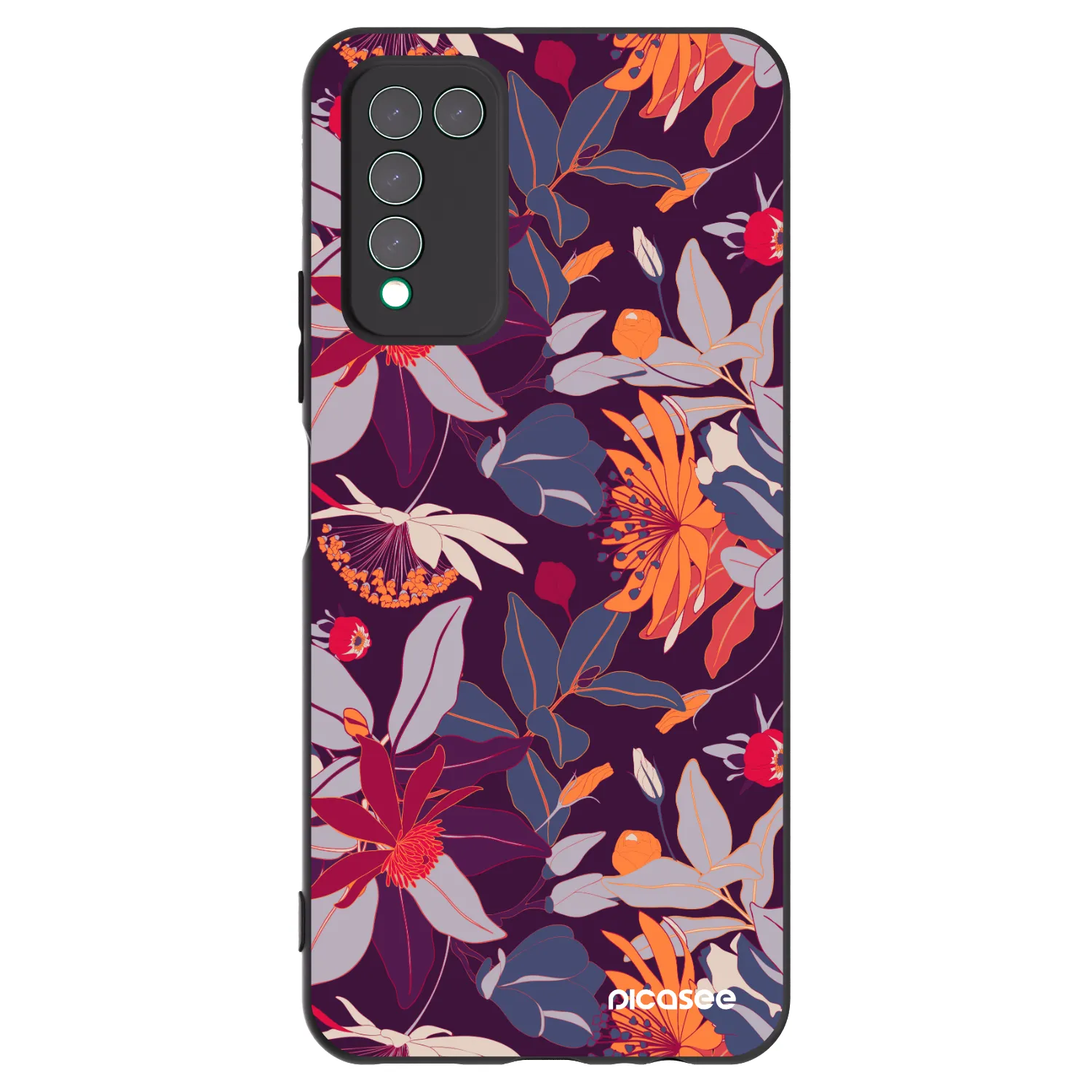 Picasee silikonový černý obal pro Honor 10X Lite - Purple Leaf