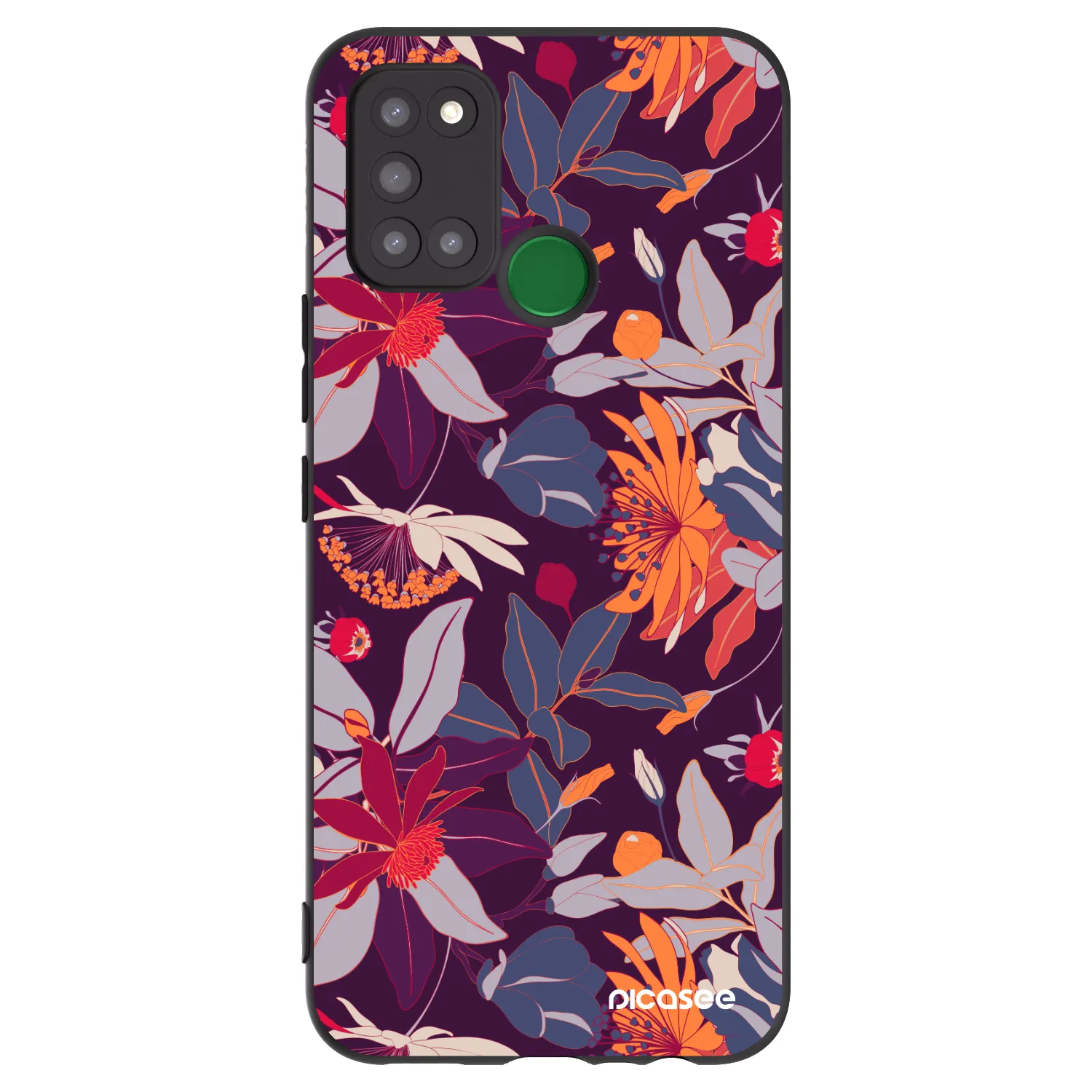 Picasee silikonový černý obal pro Realme 7i - Purple Leaf