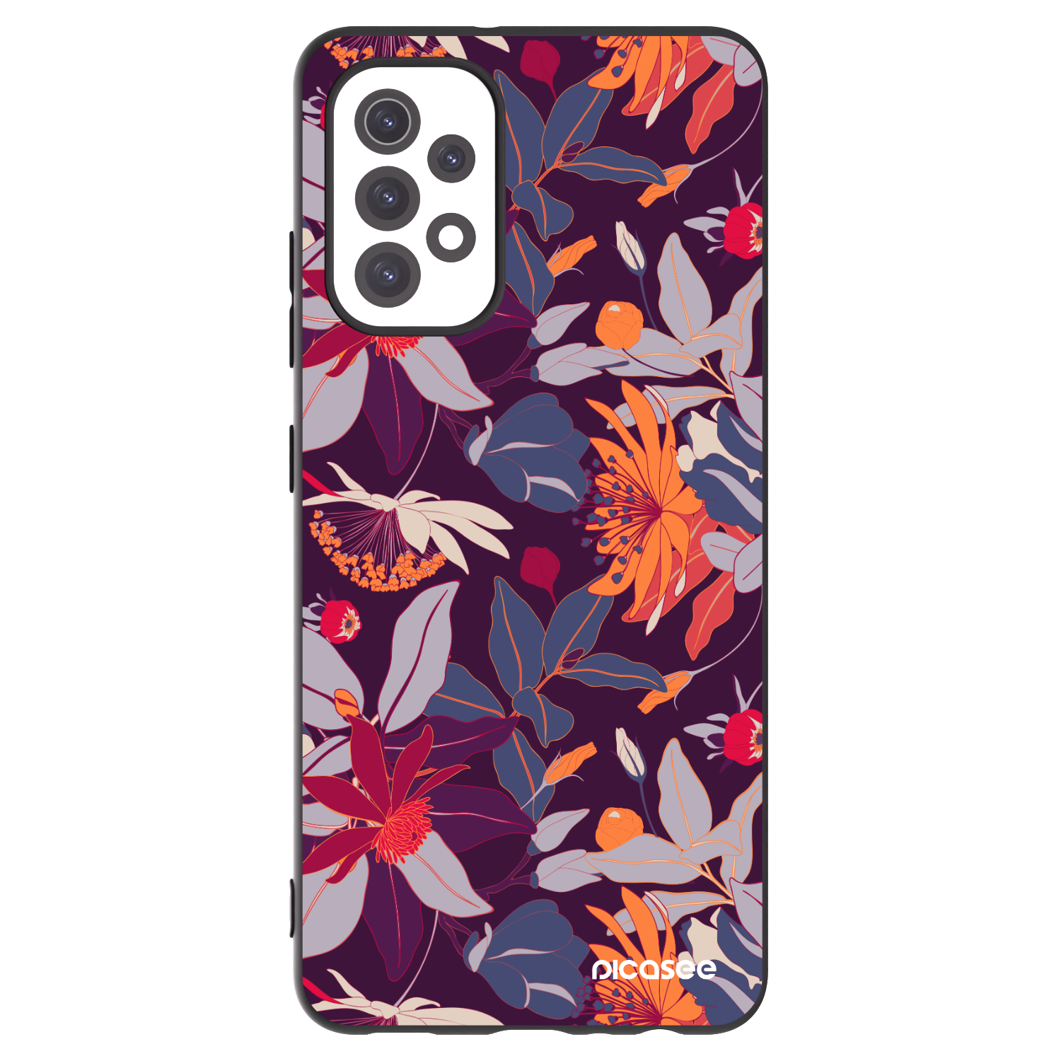 Picasee silikonový černý obal pro Samsung Galaxy A32 5G A326B - Purple Leaf